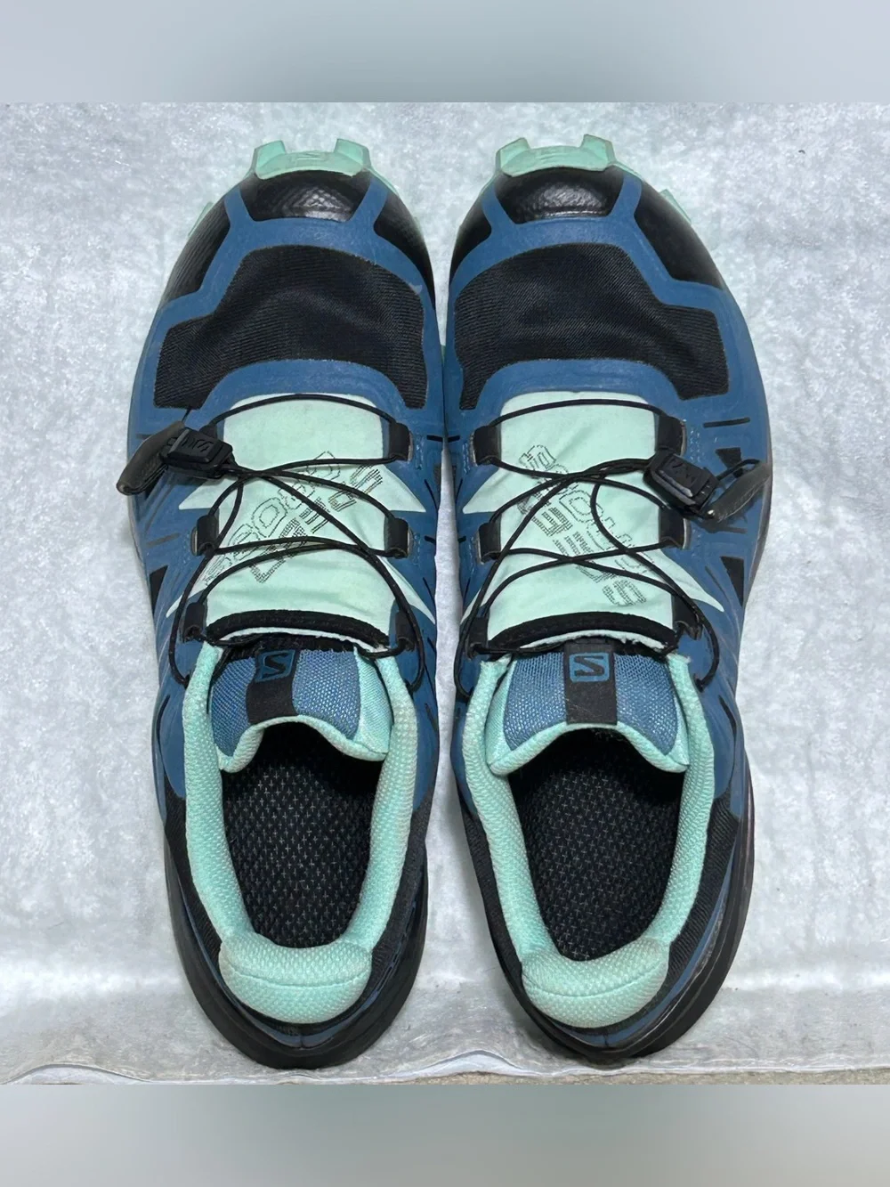 Salomon Womens Blue Speedcross 5 GTX Gortex Trail Running Sneakers Shoes SZ 7.5